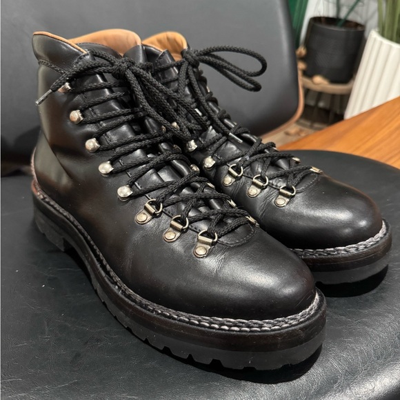 Ralph Lauren Purple Label Black Leather Boots US 10.5 men’s - Picture 7 of 10